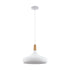 Sabinar Large White/Wood 1 Light Pendant - 2m Suspension - H68