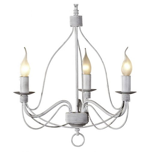 Candice 3 Light Candelabra Pendant White - B12