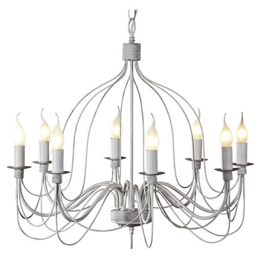 Candice 8 Light Candelabra Pendant French White