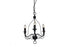 Candice 3 Light Candelabra Pendant Black - B12