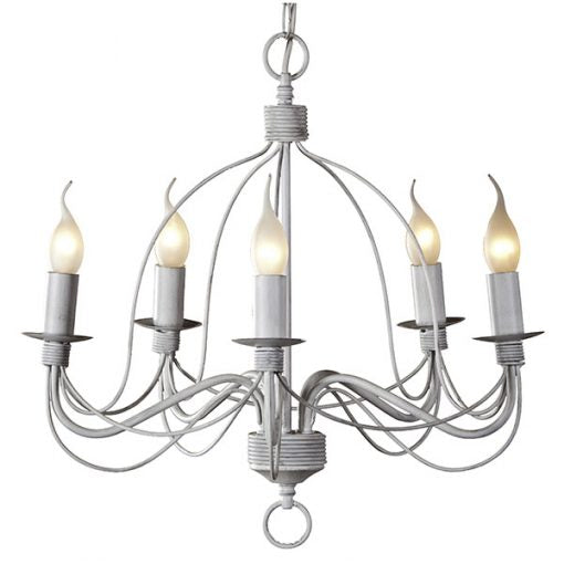 Candice 5 Light Candelabra Pendant White