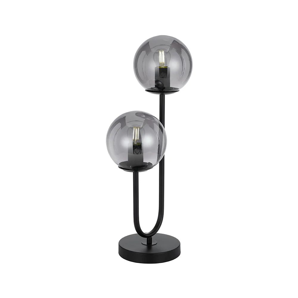 Eterna 2 Black Smoke Table Lamp The Lighting Centre
