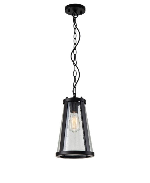 Lauren 1 Light Pendant Small 20cm Black