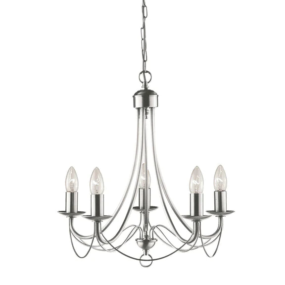 Zanzibar 5 Light Pendant Satin Chrome
