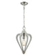 Senorita4 1 Light Pendant ES Polished Nickel and Winter Moss Wood SML