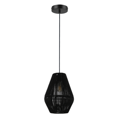 Carter Rope Pendant Light Black Medium