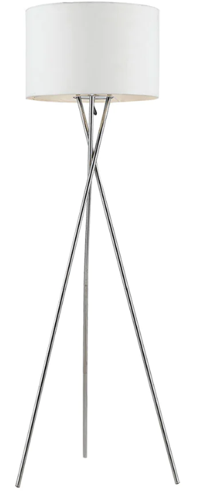 Denise Floor Lamp   Chrome / White