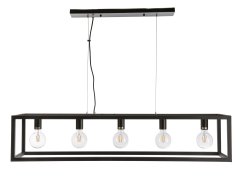 Devon Black 5 Light Rectangle Pendant - H72