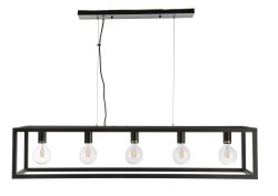 Devon Black 5 Light Rectangle Pendant