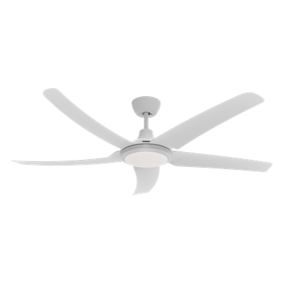 Hover 56' White DC Ceiling Fan With LED Light