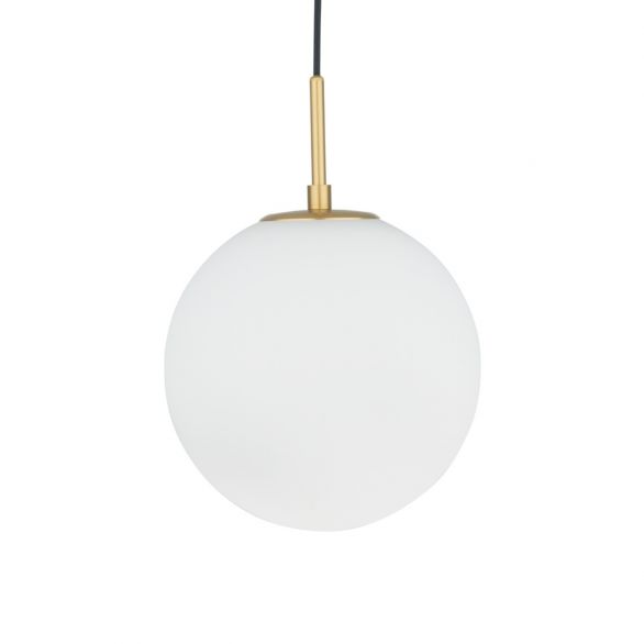 Preston 1 Light Pendant Small Opal Glass/ Brushed Brass