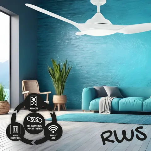 RAVEN RWS 64" DC CEILING FAN only - WHITE