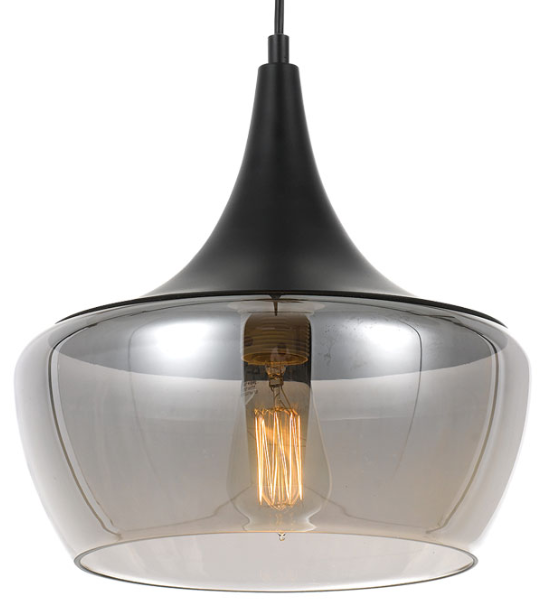Landy 30 Pendant Black/Smoke Glass