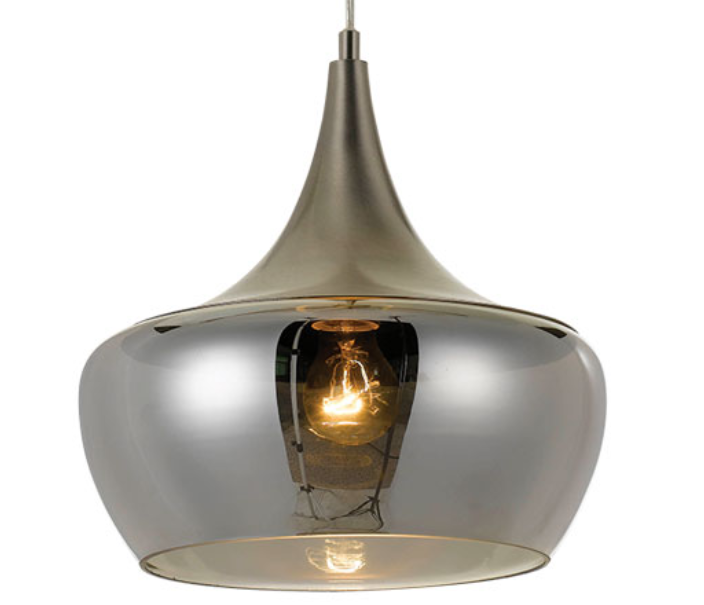 Landy 30 Pendant Nickel/Smoke Glass