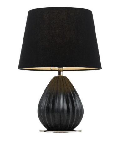 Orson Table Lamp Nickel Black and Black Shade