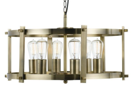 Finley 60 Pendant Antique Brass 6 Light