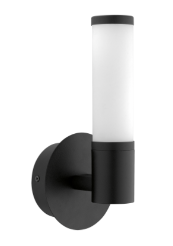 Palmera 1 Wall Light 4.5w LED 3000k Matt Black/ Opal IP44 - X49