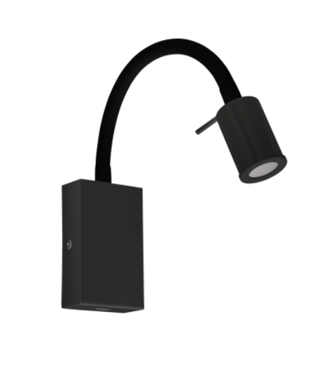 Tazzoli Black 1 Light Adjustable Wall Light Built In 3.5w 3000k J85