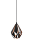 Carlton 1 Small Black/Copper 1 Light Pendant - 2m