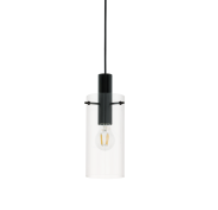 Montefino Black/Clear Glass 1 light Pendant - H65