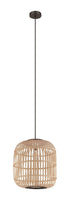 Bordesley Large Natural Wood/Black 1 Light Pendant - H71