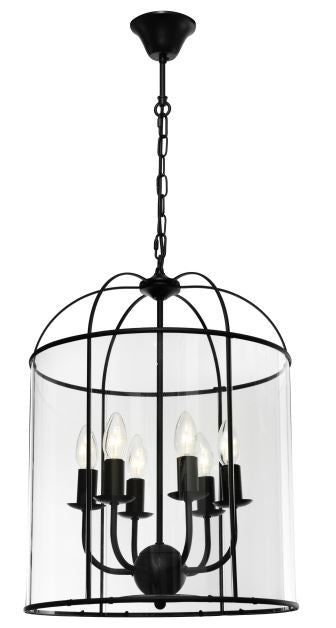 Clovelly 6 Light Pendant Black