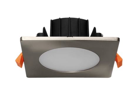 10w Square Satin Chrome LED Tri Colour Downlight