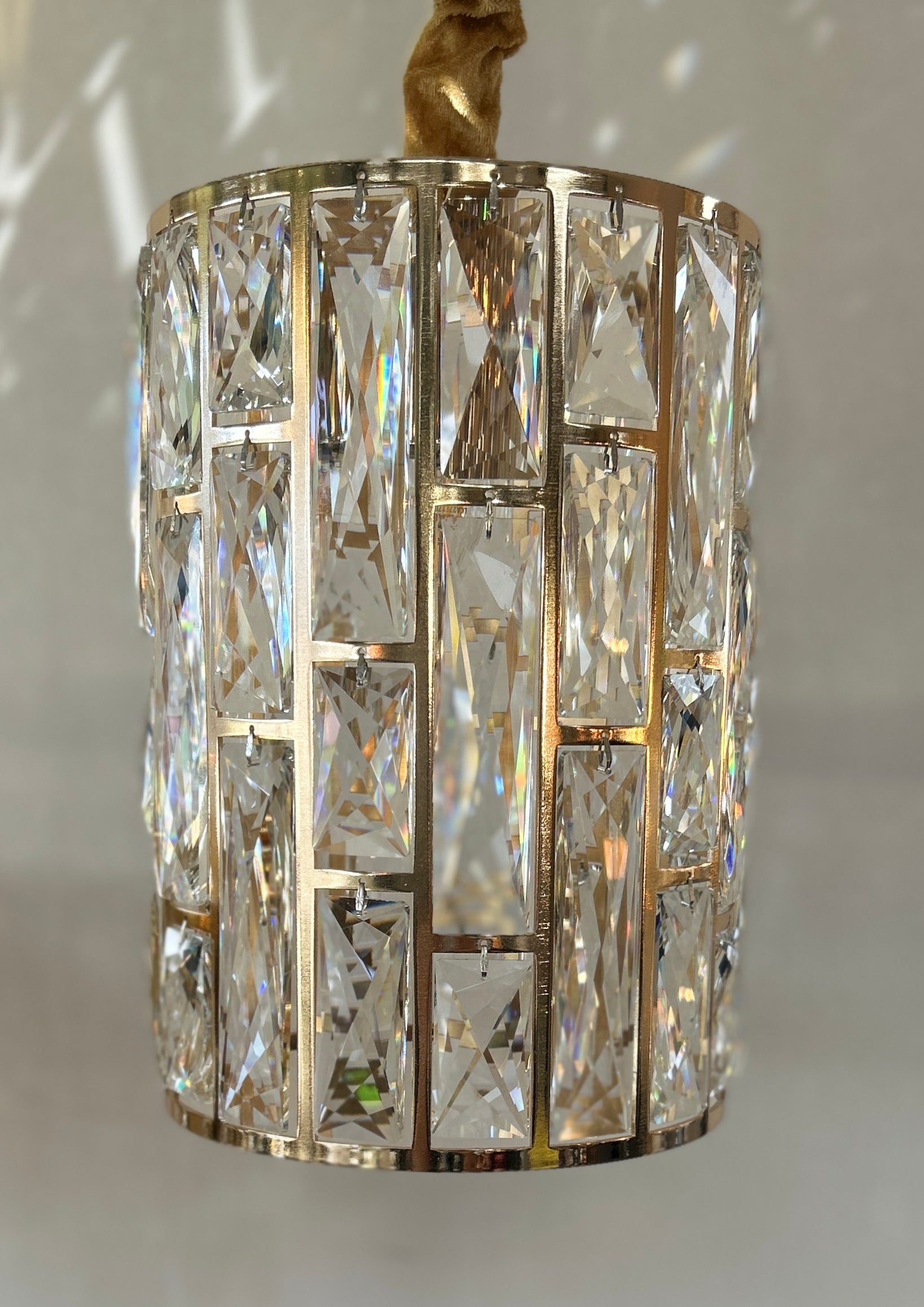 Gold And Crystal 1 Light Pendant 200mm - C20