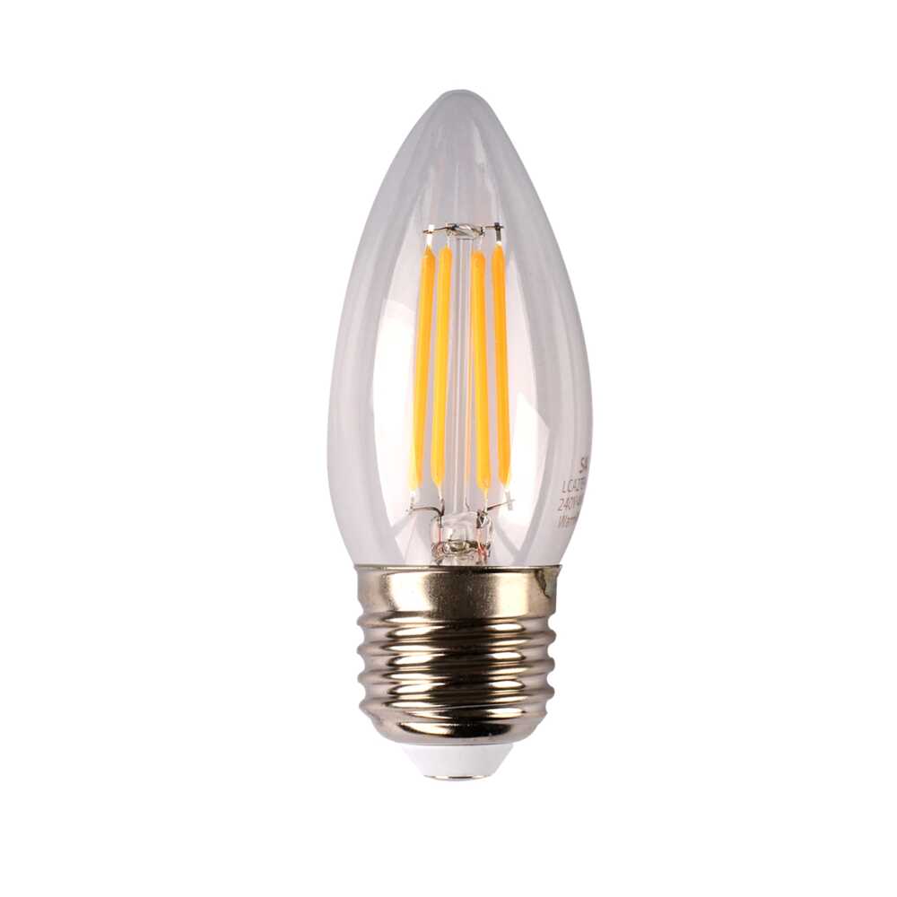 4w Candle Clear E27 Daylight LED Dimmable