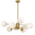 Marsten 8 Light Pendant Antique Gold/Opal