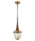 Pendolo2 1 Light Pendant Brass/ Timber