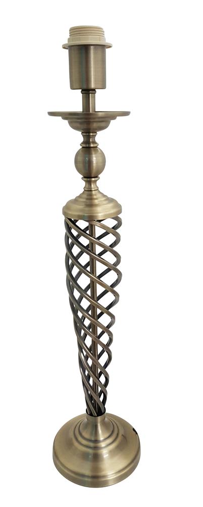 Antique Brass Tall Twist Table Lamp Base Only