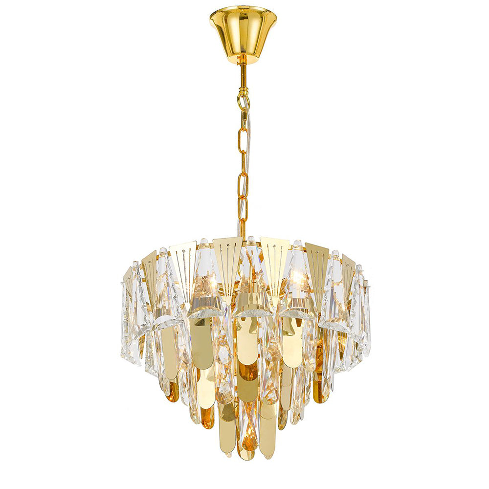 Valerie 40CM  5 Light Pendant Gold/Clear Crystal