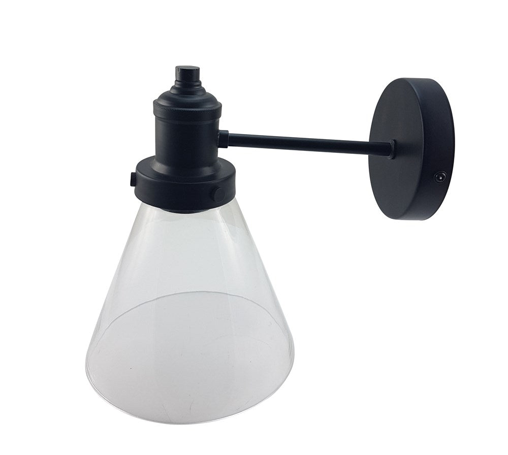 Black/Clear Glass Wall Bracket