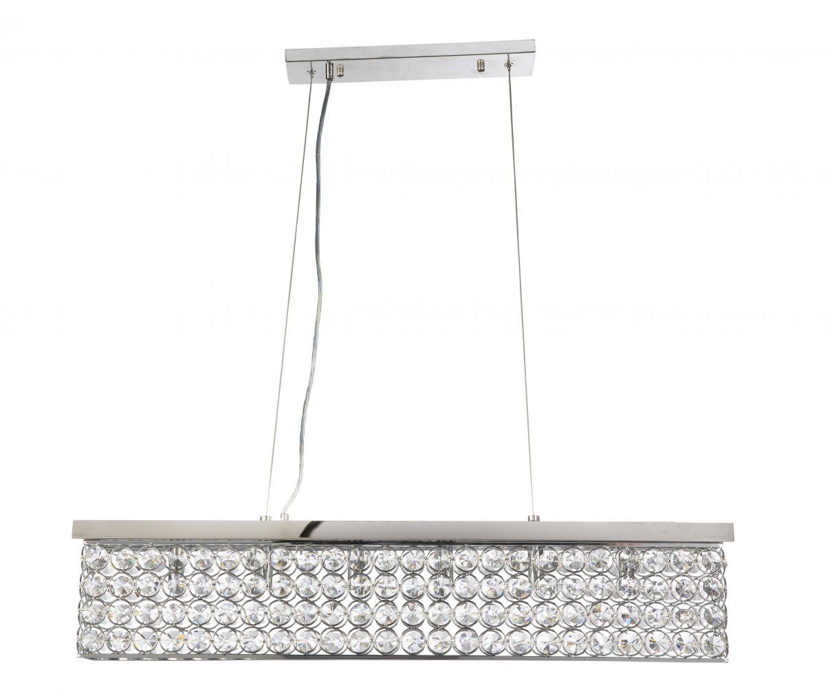 Bion 6 Light Long Crystal/Chrome Pendant