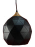 Large Black Metal/Timber Geometric Pendant - C24