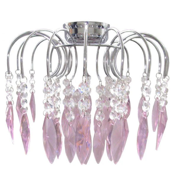 DIY Chandelier Pink/Chrome