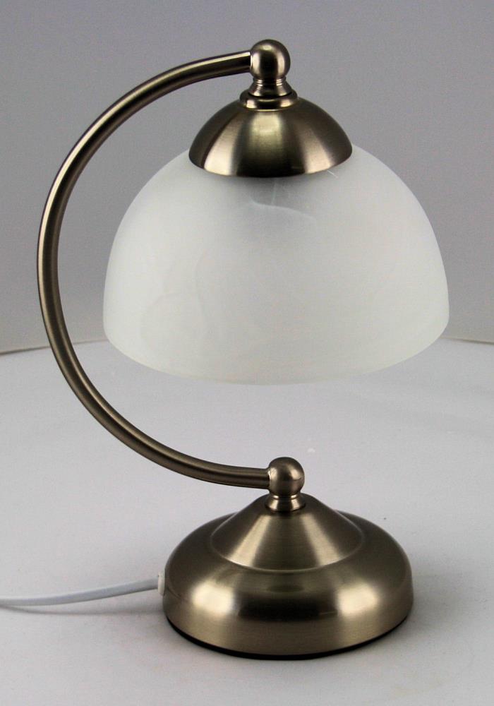 Touch Lamp Satin Nickel/Alabaster Glass