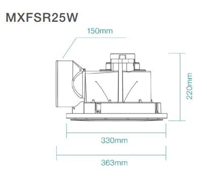 Saturn Round 295mm Exhaust Fan White