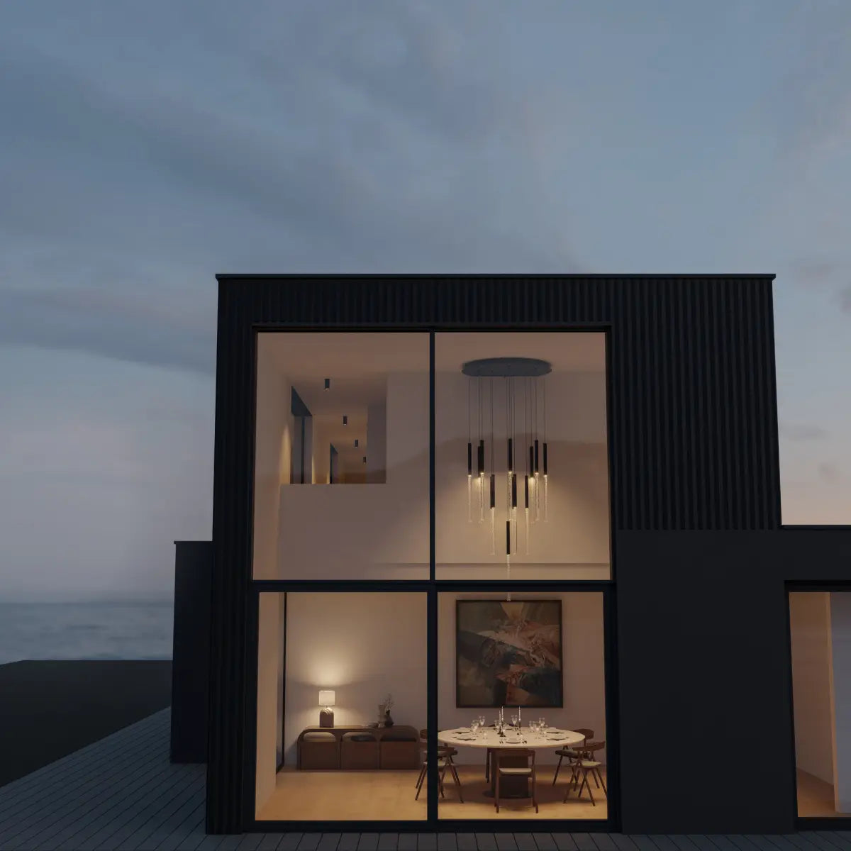 RHEA | Black LED Pendant with 14 Lights