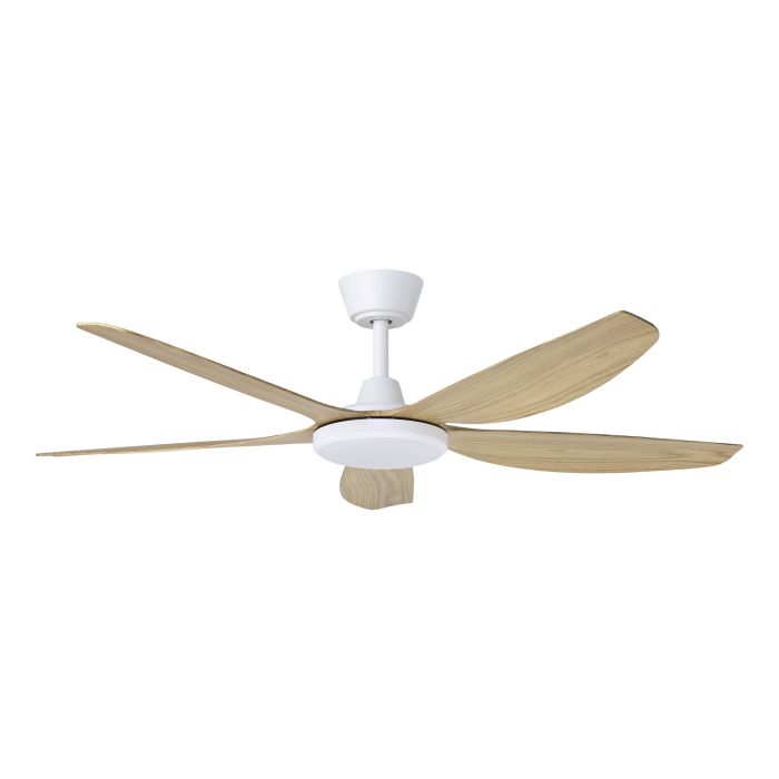 MIAMI 52 DC FAN 20W LED TRI-COLOUR - White/BLACKBUTT