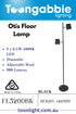 OTIS LED 2 LIGHT FLOOR LAMP (2x 6.5W LED 6500K)