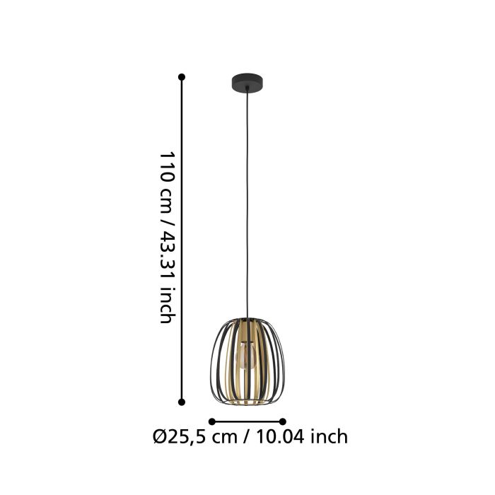 Encinitos Black/Gold 1 Light Pendant