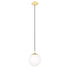 Rondo Brass/Opal 1 Light Pendant 200mm