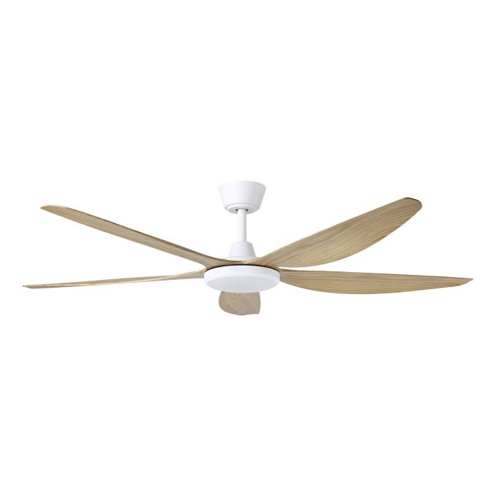 MIAMI 60 DC FAN 20W LED TRI-COLOUR - White/BLACKBUTT