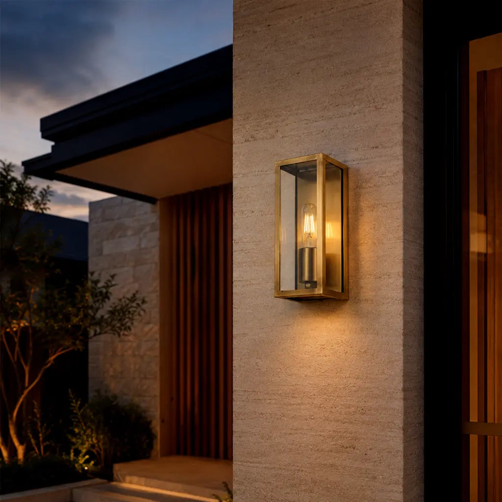 ARZANO | Antique Brass Exterior Wall Light - Small