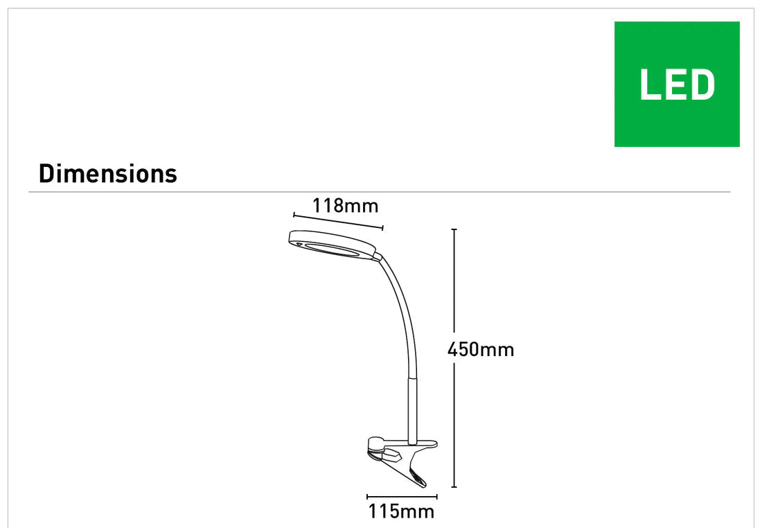 CHESTER LED CLAMP LAMP