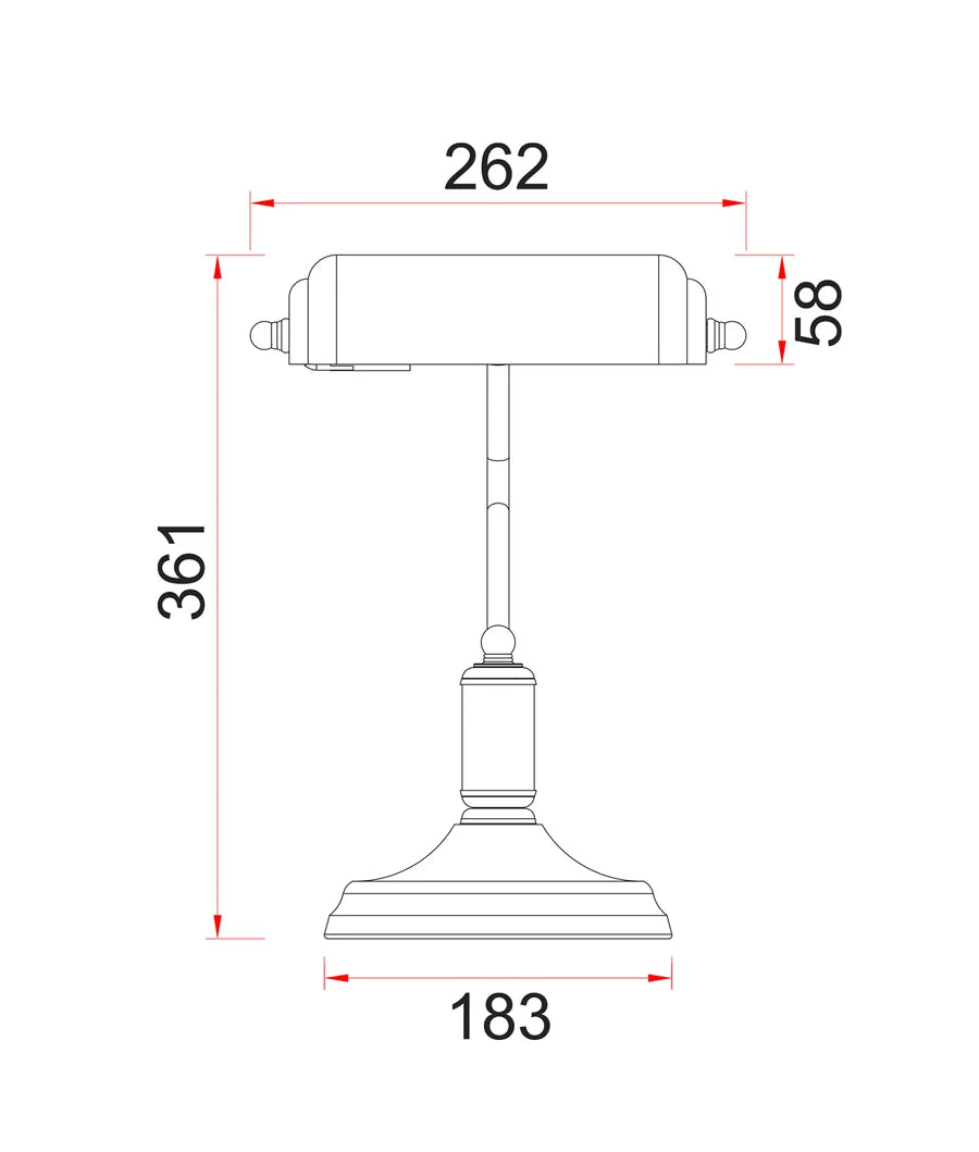 BANCA | White Bankers Table Lamp