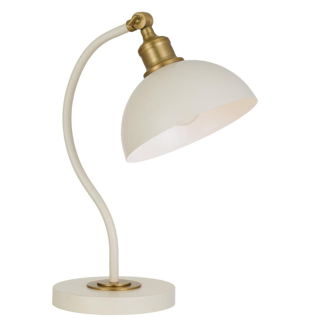 BREVIK | Beige & Brass Table Lamp