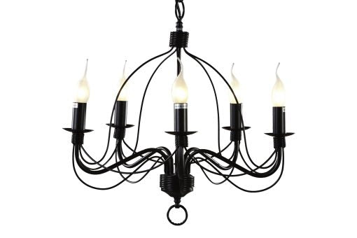 Candice 5 Light Candelabra Pendant Black